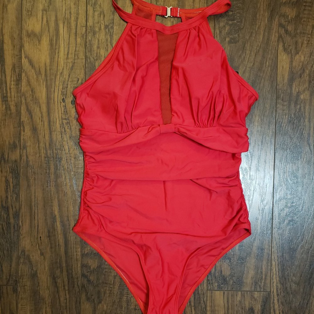 Red Medium one piece bathing suit